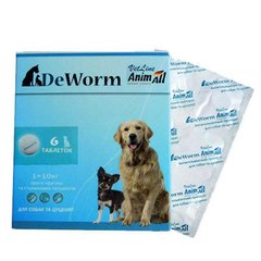 DeWorm (ДеВорм) by AnimAll VetLine - Антигельмінтний препарат для собак і цуценят (таблетки) 6 шт./уп.