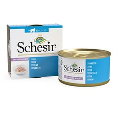 Schesir (Шезір) Tuna Natural Style - Консервований корм з тунцем для дорослих котів (шматочки у власному соку) 85 г