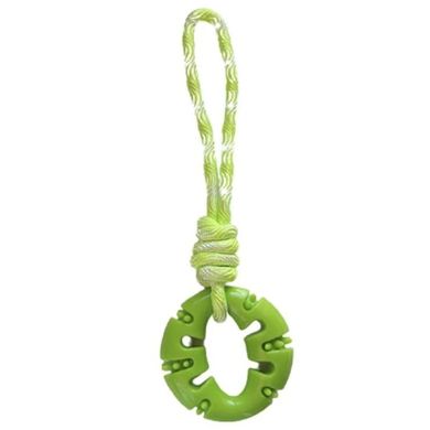 AnimAll (ЭнимАлл) GrizZzly - Игрушка кольцо с канатом для собак 33х10х4 см Зеленый
