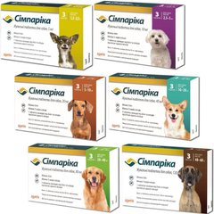 Simparica (Сімпаріка) - Протипаразитарні таблетки від бліх і кліщів для собак (1 таблетка) 1,3-2,5 кг