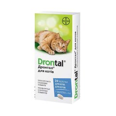 Drontal (Дронтал) by Bayer Animal - Таблетки від гельмінтів для кішок (1 таблетка) 1 табл. / 4 кг