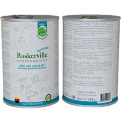 Baskerville (Баскервіль) Holistic Rind und Lachs Mit Pastinake - Консерви для собак з лососем, яловичиною та шпинатом 400 г