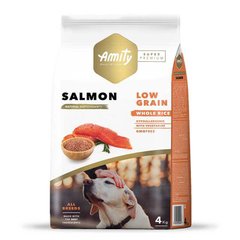 Amity (Аміті) Super Premium Low Grain Salmon Adult - Сухий корм з лососем для дорослих собак різних порід 4 кг