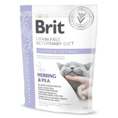 Brit GF Veterinary Diet (Бріт Ветерінарі Дієт) Cat Gastrointestinal - Беззернова дієта при гострому і хронічному гастроентериті з оселедцем і горохом для котів 400 г