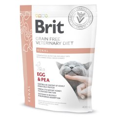 Brit GF Veterinary Diet (Бріт Ветерінарі Дієт) Cat Renal - Беззернова дієта при хронічній нирковій недостатності з яйцем і горохом для котів 400 г