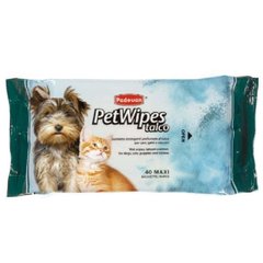Padovan (Падован) Pet Wipes Talc - Очищуючі серветкі із запахом тальку для собак, кішок і цуценят 40 шт