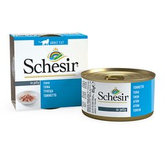 Schesir (Шезир) Tuna - Консервированный корм с тунцом для взрослых котов (кусочки в желе) 85 г