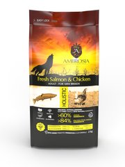 AMBROSIA (Амброзиа) Grain free dog adult mini Fresh Salmon and Chicken - Сухой корм для взрослых собак мини пород со свежим лососем и курицей 2 кг