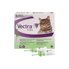 Vectra (Вектра) Felis Spot-on by Ceva - Противопаразитарные капли на холку Вектра Фелис от блох и клещей для котов и кошек 0,6-10 кг (3 шт.)
