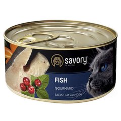 Savory (Сейвори) Cat Gourmand Fish - Влажный корм с рыбой для длинношерстных котов гурманов 100 г