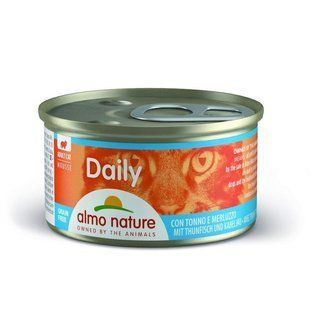 Almo Nature (Альмо Натюр) Daily Menu Cat - Консервований корм "Мус з тунцем і тріскою" для котів 85 г