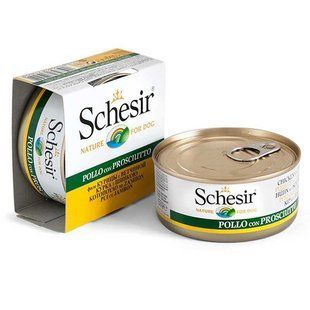 Schesir (Шезир) Chicken & Ham - Консервированный корм с куриным филе и ветчиной для взрослых собак 150 г