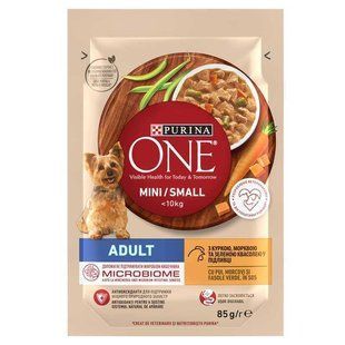 Purina ONE (Пуріна Ван) Mini Adult &ndash; Вологий корм з куркою і морквою для собак малих порід, 85 г