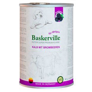 Baskerville (Баскервиль) Super Premium Kalb Mit Brombeeren - Консервы c телятиной и ежевикой для щенков, 800 г