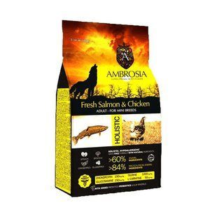AMBROSIA (Амброзиа) Grain free dog adult mini Fresh Salmon and Chicken - Сухой корм для взрослых собак мини пород со свежим лососем и курицей 2 кг