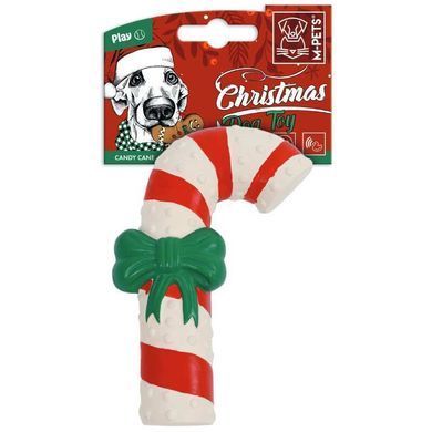 M-Pets (М-Петс) Christmas Dog Toy Candy Cane - Игрушка рождественская Палочка сахарная для собак, 6,5x12x3 см
