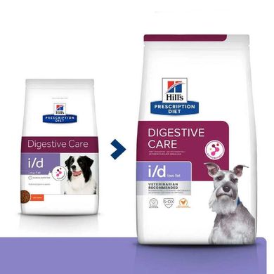 Hill's (Хиллс) Prescription Diet Digestive Care i/d Low Fat (ActivBiome+) - Корм-диета с курицей и инновационной смесью пребиотических пищевых волокон для собак с проблемами пищеварения 1,5 кг