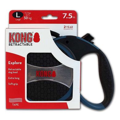 KONG (Конг) Explorer L - Поводок-рулетка для больших пород собак L Синий