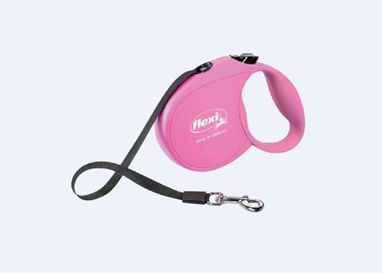 Flexi (Флексі) Standard Grocery Long cord - Повідець-рулетка для собак дрібних порід, трос (5 м, до 12 кг) S Рожевий