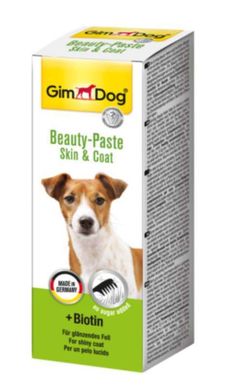 GimDog (ДжимДог) Beauty Paste+Biotin - Витаминная паста для собак с биотином "Блестящая шерсть и здоровая кожа" 50 г