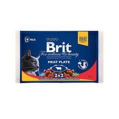 Brit Premium (Брит Премиум) Cat Meat Plate - Набор паучей "Мясная тарелка" для кошек 4х100 г