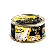 GimCat (ДжимКэт) ShinyCat Filet - Консервированный корм с филе курицы и манго для котов 70 г
