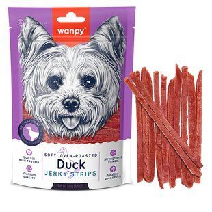 Wanpy (Ванпі) soft duck jerky strips - ласощі філе качки в'ялені смужки для собак, 100 г