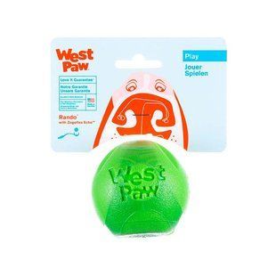 West Paw (Вест Пау) Rando - Игрушка большой м&rsquo;яч для собак, Ярко-зелёный, 6 см
