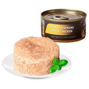 AnimAll (ЭнимАлл) Duck & Chicken - Влажный корм для собак, с уткой и курицей в нежном желе, 85г