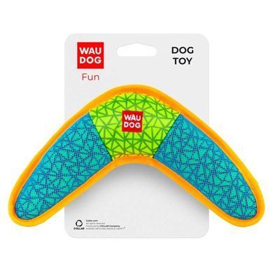 Collar (Коллар) Waudog Fun - Игрушка Бумеранг с пищалкой для собак, Розовый, 24х14 см