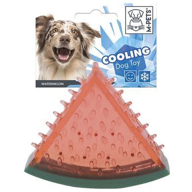 M-Pets (М-Петс) Cooling Dog Toy Watermelon - Охлаждающая игрушка Арбуз для собак, Красно-зелёный, 13,5х7х3,7 см