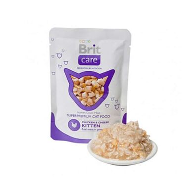 Brit Care (Брит Кеа) Kitten Chicken & Cheese pouch - Влажный корм с курицей и сыром для котят (пауч) 80 г