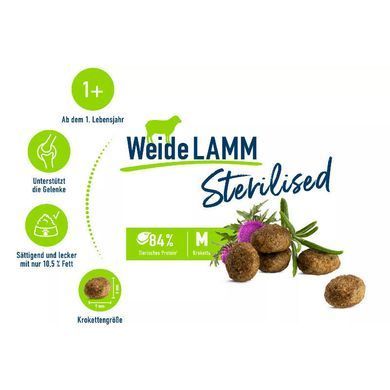Happy Cat (Хеппі Кет) Sterilised Adult Weide-Lamm - Сухий корм з ягням для стерилізованих кішок і кастрованих котів 1,3 кг
