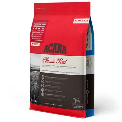 Acana (Акана) Classic Red - Сухой корм с красным мясом для собак различных пород на всех стадиях жизни 6 кг