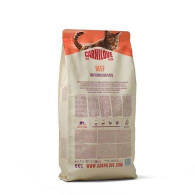 Carnilove (Каринилав) True Fresh Beef Sterilised - Сухой корм с говядиной для стерилизованных кошек, 6 кг