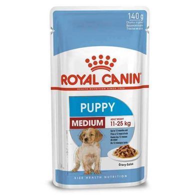 Royal Canin (Роял Канин) Medium Puppy - Влажный корм для щенков средних пород (кусочки в соусе), 140 г