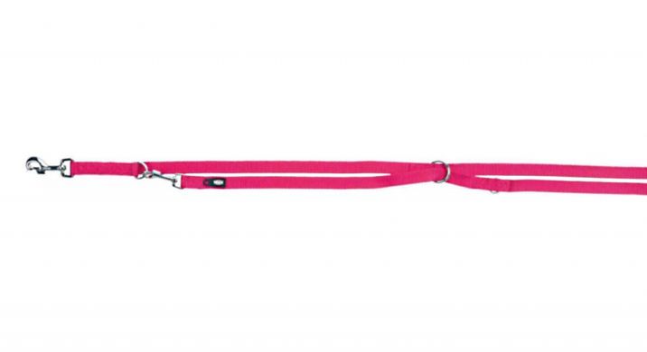 Trixie (Тріксі) Premium Adjustable Leash 3 stage - Повідець-перестібка для собак з 3-ма етапами регулювання 1,5х200 см Фуксія