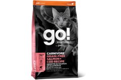 GO! (Гоу!) SOLUTIONS Carnivore Grain Free Salmon + Cod Recipe - Сухой беззерновой корм с лососем и треской для котов 1,36 кг