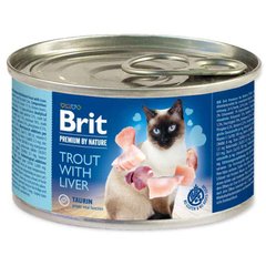 Brit Premium (Бріт Преміум) by Nature Trout with Liver - Вологий корм з фореллю та печінкою для дорослих котів (паштет) 200 г