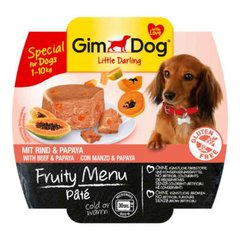 GimDog (ДжимДог) LITTLE DARLING Fruity Menu - Паштет с говядиной и папайей для собак мелких пород 100 г