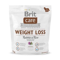 Brit Care (Брит Кеа) Weight Loss - Сухой гиппоалергенный корм с кроликом и рисом для собак с избыточным весом 1 кг