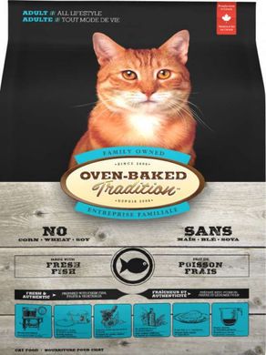 Oven-Baked (Овен-Бекет) Tradition Fish Formula Adult Cat - Cухий корм зі свіжим м'ясом риби для котів 350 г