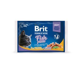 Brit Premium (Бріт Преміум) Cat Fiah Plate - Набір паучів "Рибна тарілка" для котів 4х100 г