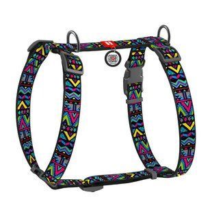 Collar (Коллар) WAUDOG Nylon - Анатомічна H-подібна шлея для собак c малюнком "Інді" і QR паспортом L/50-90х60-100 см