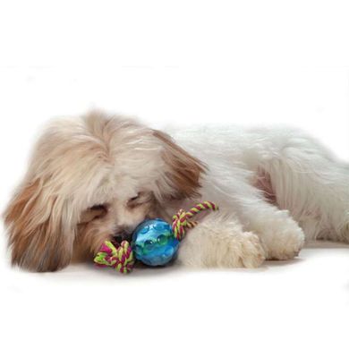 Petstages (Петстейджес) Mini Orka Ball with rope - Игрушка для собак "Орка мини мячик с канатиками" 6 см
