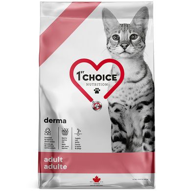 1st Choice (Фест Чойс) Adult Derma - Сухий корм з лососем для котів з гіперчутливою шкірою 1,8 кг