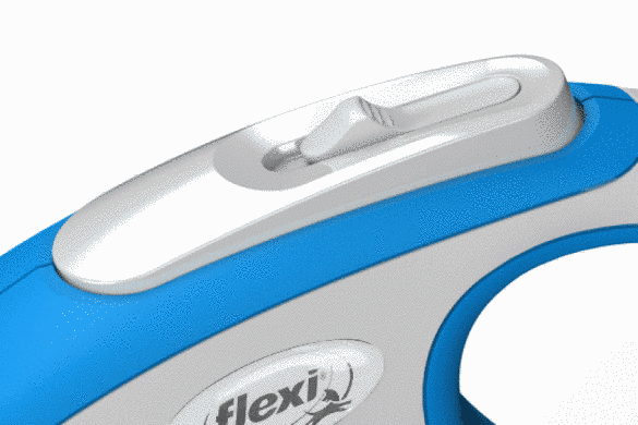Flexi (Флексі) New Comfort S - Повідець-рулетка для собак дрібних порід, трос (5 м, до 12 кг) S Синій / Сірий