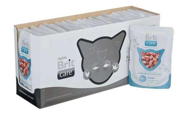 Brit Care (Брит Кеа) Cat Tuna pouch - Влажный корм с тунцом для взрослых котов (пауч) 80 г
