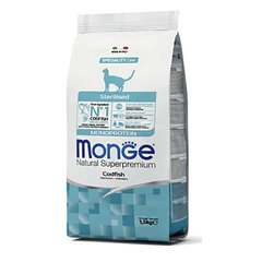 Monge (Монж) Monoprotein Sterilised Cat Codfish – Сухой монопротеиновый корм с треской для стерилизованных котов и кошек 1,5 кг
