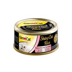 GimCat (ДжимКет) ShinyCat Filet - Консервований корм з філе курки та креветками для котів 70 г